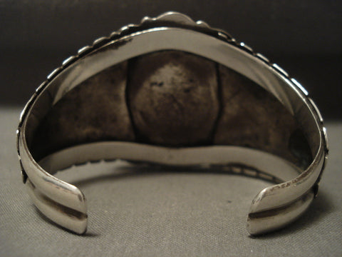 Museum Huge Oloder Vintage Navajo 'Silver Sheild' Turquoise Bracelet