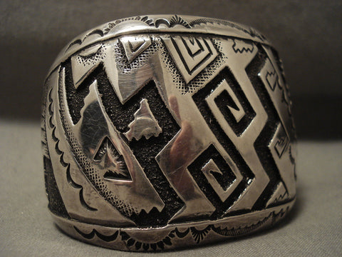 Guaranteed Authentic Vintage Navajo Thomas Singer Silver Bracelet
