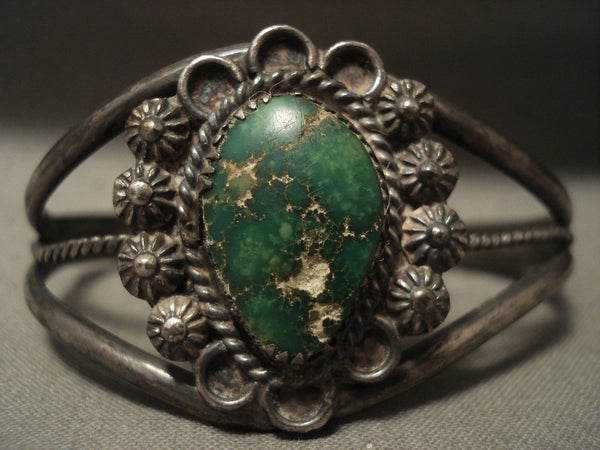 Early 1900's Vintage Navajo Cerrillos Turquoise Silver Bracelet