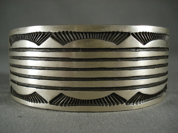 Hvy Modernistic Navajo Silver Cuff Bracelet