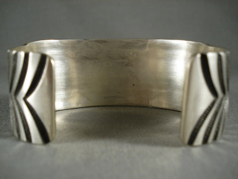 Hvy Modernistic Navajo Silver Cuff Bracelet