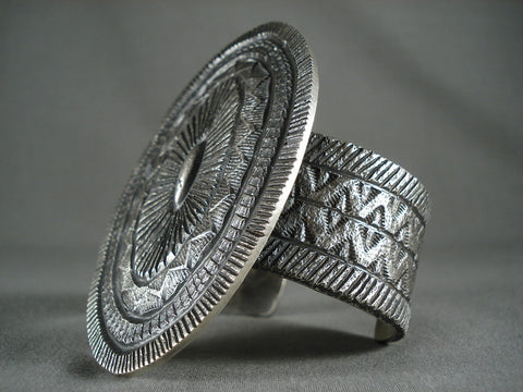 148 Grams 'Opulent Stamp On Tufa' Sterling Silver Navajo Bracelet