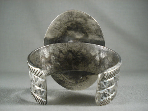 148 Grams 'Opulent Stamp On Tufa' Sterling Silver Navajo Bracelet