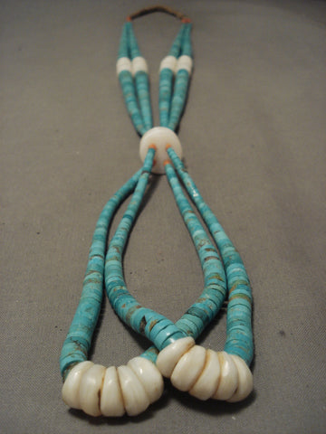 Ultra Rare Vintage Navajo/ Santo Domingo #8 Turquoise Necklace