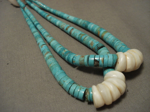 Ultra Rare Vintage Navajo/ Santo Domingo #8 Turquoise Necklace