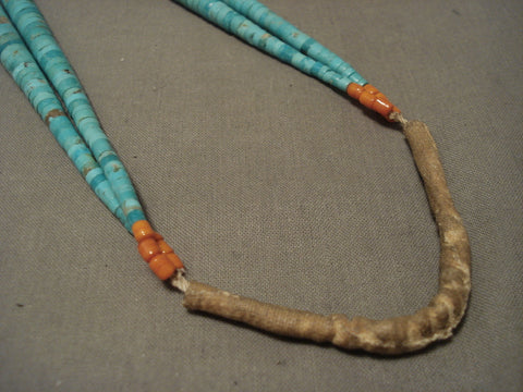 Ultra Rare Vintage Navajo/ Santo Domingo #8 Turquoise Necklace