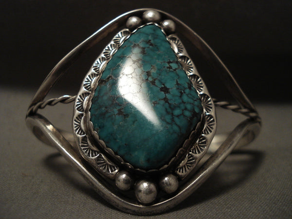 Superior Vintage Navajo Possible Crow Springs Turquoise Silver Bracelet