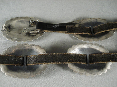 Museum Vintage Navajo Hand Pounded Sterling Silver Concho Belt