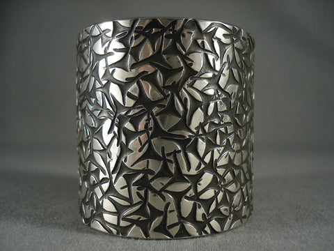 Museu Navajo Silver 'Falling Leaves' Silver Bracelet