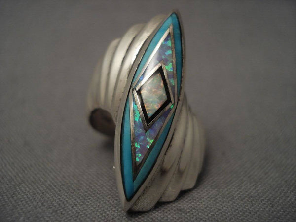 Museum Vintage Jerr Nelson Opal Turquoise Silver Ring