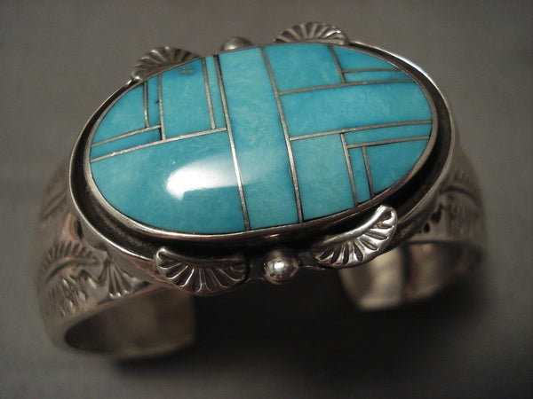 Important Vintage Navajo Arnold Blackgoar Turquoise Silver Bracelet