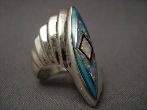 Museum Vintage Jerr Nelson Opal Turquoise Silver Ring