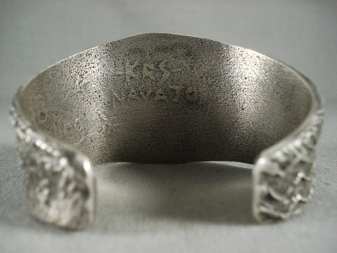 Museum Navajo Bisbee Turquoise 'Fantasy Dream' Silver Bracelet