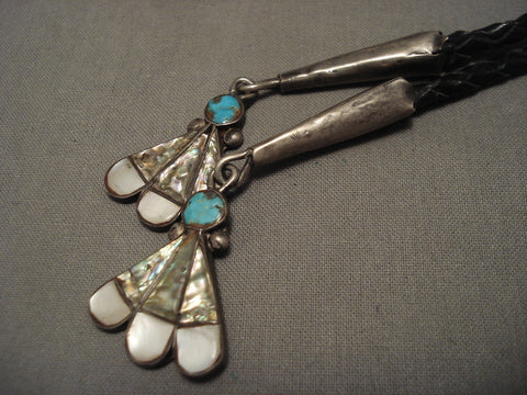 Very Old Zuni Bird Silver Bolo Tie