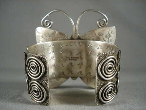 Huge Modernistic Navajo Silver Turquoise Bracelet