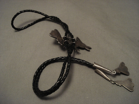 Very Old Zuni Bird Silver Bolo Tie