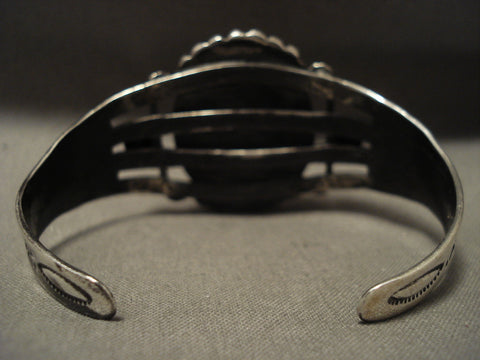 Huge Early 1900's Vintage Navajo 'Natural Royston Turquoise' Silver Bracelet