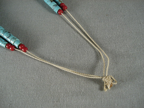 Striking Vintage Navajo Spider Turquoise Necklace