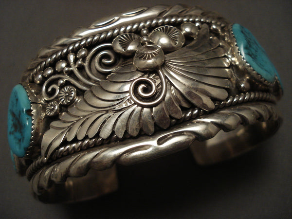 100 Gram Old Navajo leaves Galore Silver Bracelet