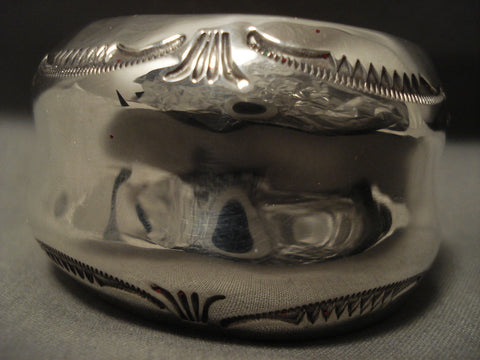 Advanced Silver Work And Important Navajo Orville Tsinnie Silver Bracelet