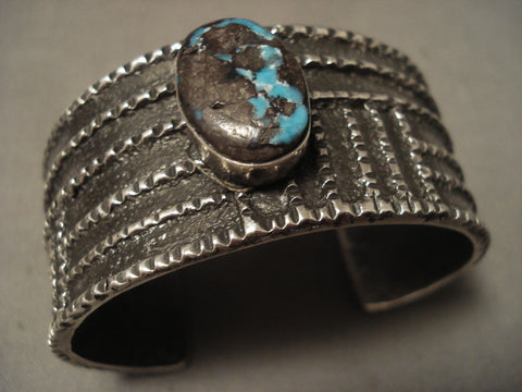 Museum Vintage Navajo Bisbee Turquoise Silver Bracelet