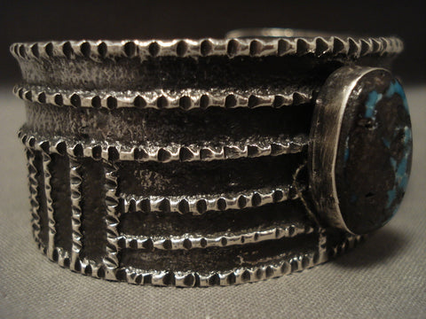 Museum Vintage Navajo Bisbee Turquoise Silver Bracelet