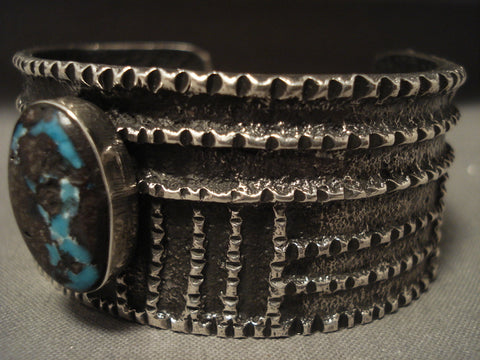 Museum Vintage Navajo Bisbee Turquoise Silver Bracelet