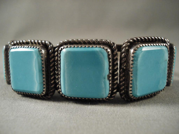 Very Unique Vintage Zuni Squared Turquoise Bracelet