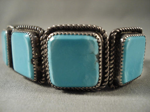 Very Unique Vintage Zuni Squared Turquoise Bracelet