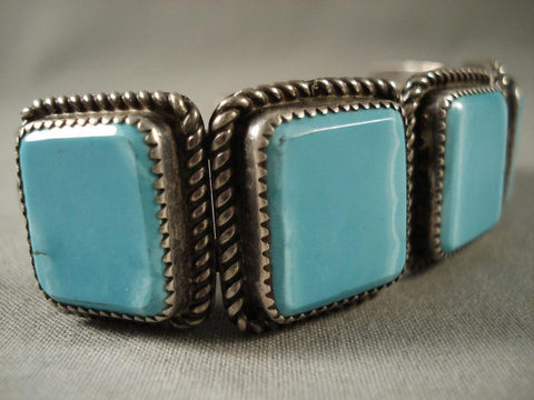 Very Unique Vintage Zuni Squared Turquoise Bracelet