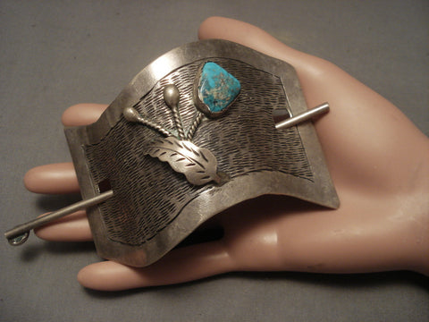 One Of The Largest Old Navajo Hair Barrettes