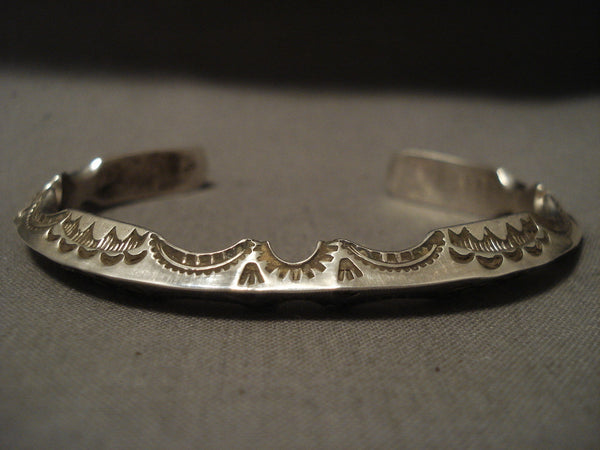 Important Famous Artist Vintage Navajo Ray Adakai Sterling Silver Bracelet