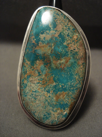 One Of The Biggest Vintage Navajo Royston Turquoise Silver Ring