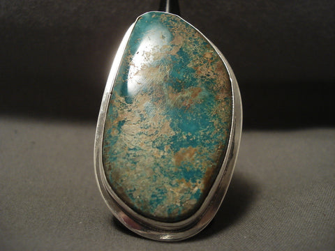 One Of The Biggest Vintage Navajo Royston Turquoise Silver Ring