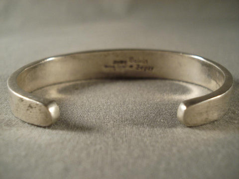 Important Navajo Silver White Buffalo Turquoise Bracelet