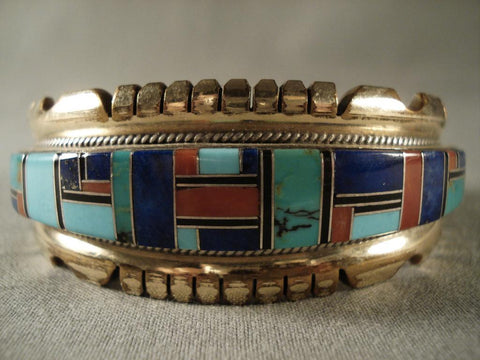 Mosaic Genius Vintage Zuni Silver Bracelet