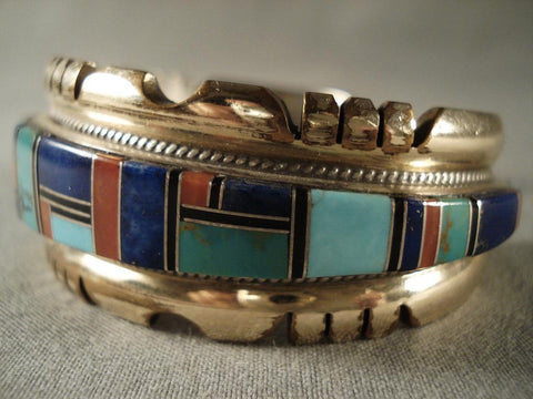 Mosaic Genius Vintage Zuni Silver Bracelet