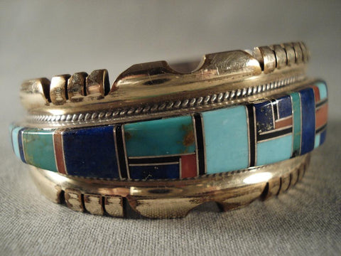 Mosaic Genius Vintage Zuni Silver Bracelet