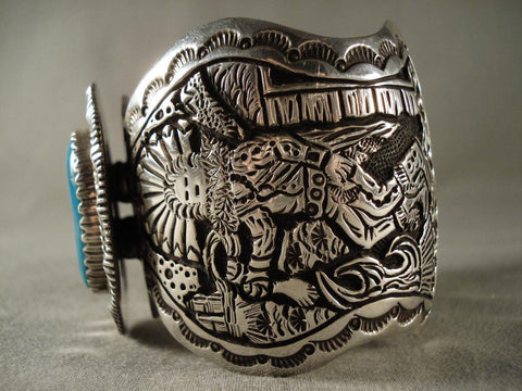 Ceremonial Dance Vintage Navajo Silver Bracelet