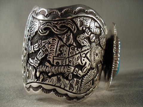 Ceremonial Dance Vintage Navajo Silver Bracelet