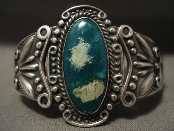 Early 1900's Vintage Navajo 'Super Old Royston' Turquoise Silver Bracelet