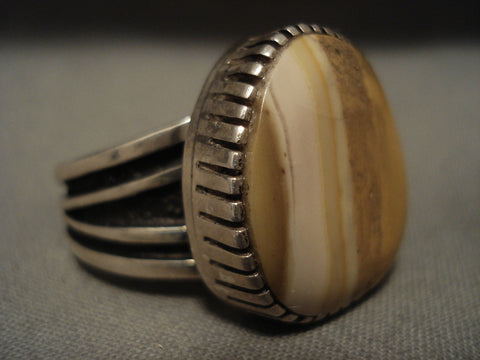 The Best Vintage Navajo Tommy Jackson 'Nature Scene Agate' Silver Ring