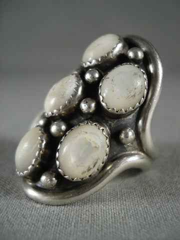 Huge Big Vintage Navajo 'Domed Pearl' Silver Ring