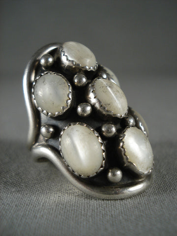 Huge Big Vintage Navajo 'Domed Pearl' Silver Ring