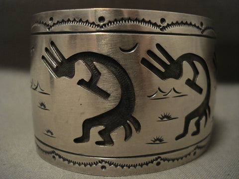 Museum 'Tri-dancing Kokopelli' Hopi/ Navajo Silver Bracelet