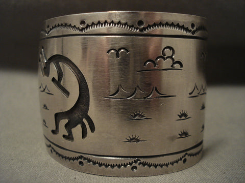 Museum 'Tri-dancing Kokopelli' Hopi/ Navajo Silver Bracelet