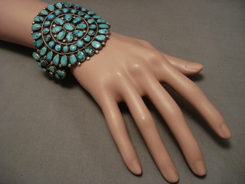 Earlier 1900's Old Navajo Turquoise Silver Bracelet