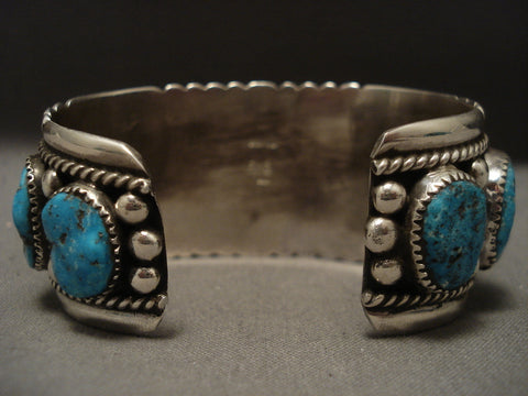 One Of The Finest Old Zuni Turquoise Silver Bracelet