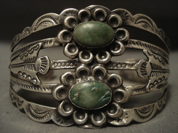 Early 1900's Vintage Navajo Cerrillos Turquoise Silver Bracelet