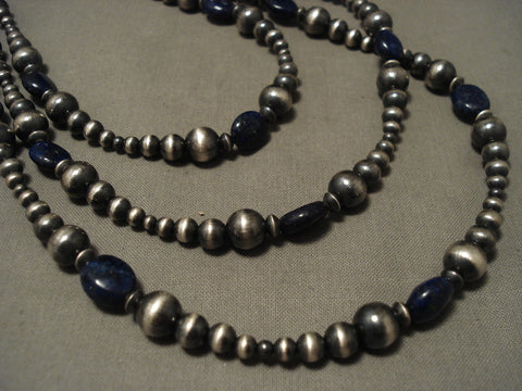 Absolutely Fabulous 'Long Wrap Around' Sterling Silver Lapis Necklace